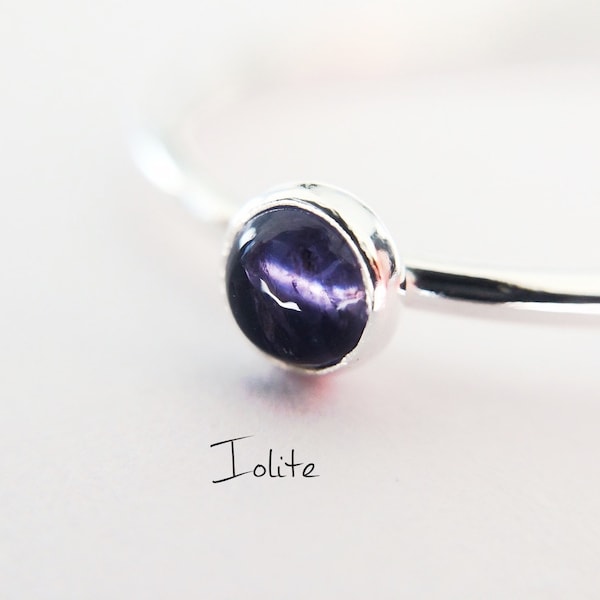 Iolite Stacking Ring, Iolite Ring, Natural Gemstone Ring, Violet, Iolite, Gemstone Stacking Ring, Genuine Gemstone, Iolite Stone, Gift