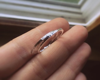 Hammered Square Stacking Ring, 1 Square Knuckle Rings,Stacking Rings, above knuckle ring, Toe Rings, Rings, Sterling Silver Knuckle Ring