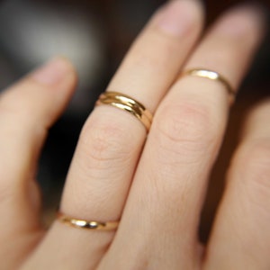 Set of 4 Knuckle Rings, Knuckle Rings, Knuckle Ring Set, Stacking Rings, Above Knuckle Ring, Slim Knuckle Rings, Half Round Rings, Gold,Gift