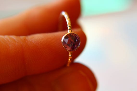 Alexandrite Ring, Gemstone Ring, Engagement Ring, Romantic Ring, Alexandrite, Alexandrite Stacking Ring, Faceted Gemstone Ring, Purple