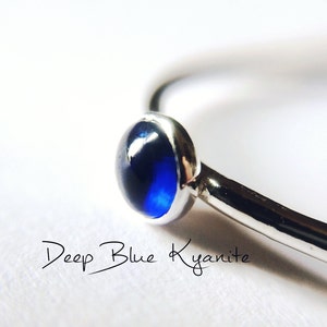 Kyanite Ring, Natural Blue Gemstone Jewelry, Simple Stacking Ring, Silver Kyanite Ring, Kyanite Jewelry, Blue, Minimalist Ring, Kyanite