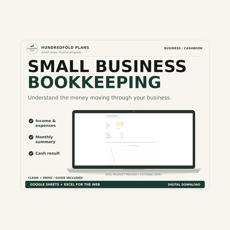 Small Business Bookkeeping Spreadsheet | Google Sheets & Excel for the ...