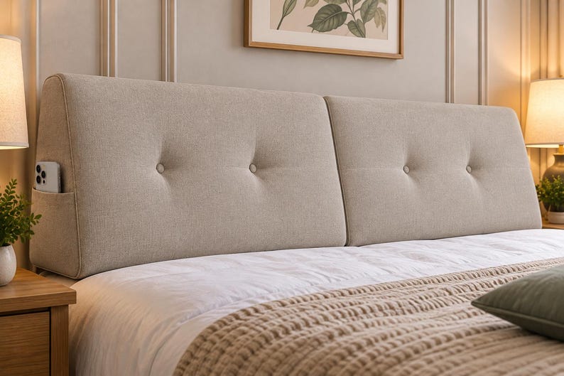 Tufted Headboard Cushion, Upholstered Headboard Pillow, Backrest ...