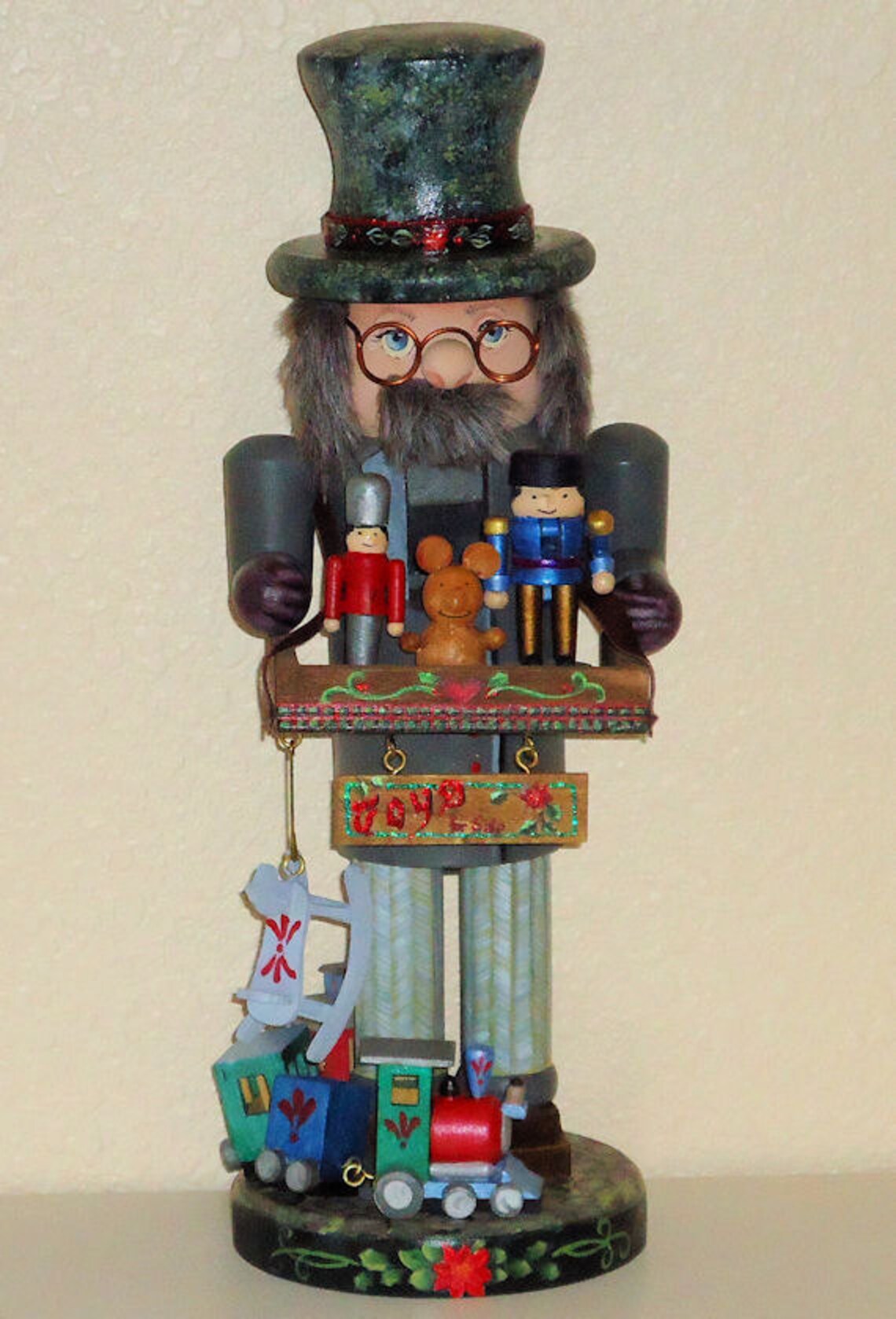 Painted Wooden Nutcracker Toy Man Figure Doll Etsy