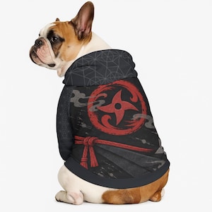 Personalized Dog Hoodie with Name, Custom Dog Sweatshirt in Japanese Patterns, Ninja Dog Costume for Medium & Large Dogs