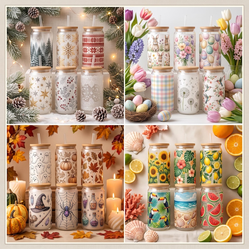 16oz Libbey Glass Can Wrap SVG Bundle, Sublimation Png Cup Wrap, UV DTF ...