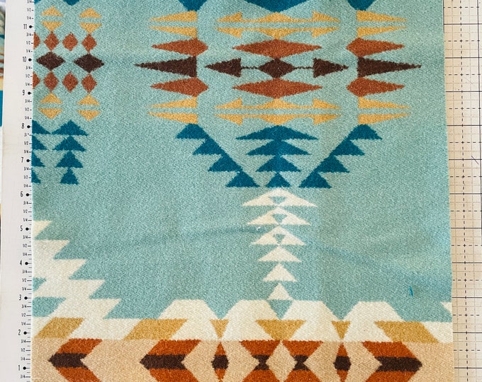 Pendleton Southwest Wool Remnant Rancho Arroyo Aqua Blanket Weight Etsy