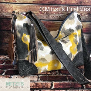 HECHO A PEDIDO Bolso Slouchy en cuero floral y gris