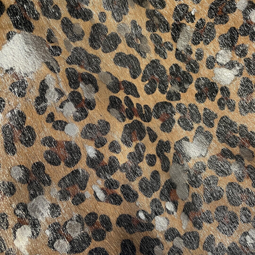 Cowhide Leather Leopard Silver Acid Wash Cowhide 12x12 - Etsy