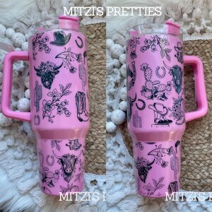 Pink Shimmer Western 40 oz Tumbler