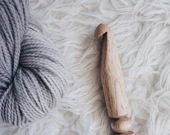 OOAK Niangon Wood Crochet Hook: Ergonomic Handcrafted Tool (Size 50 US)