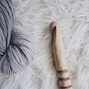 OOAK Niangon Wood Crochet Hook: Ergonomic Handcrafted Tool (Size 50 US)