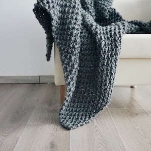 Blanket Knitting Pattern / Throw Blanket Knitting Pattern / Afghan Knitting Pattern / Bulky Blanket Knitting Pattern / Afghan Pattern image 4