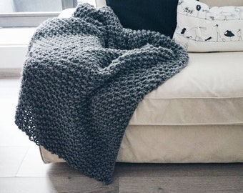 Blanket Knitting Pattern / Throw Blanket Knitting Pattern / Afghan Knitting Pattern / Bulky Blanket Knitting Pattern / Afghan Pattern