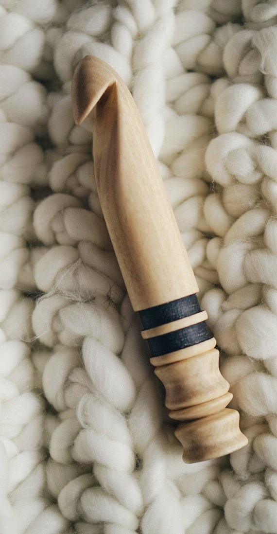 OOAK Wood Crochet Hook Size T 30 Mm Ergonomic Wooden -  Ireland