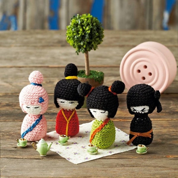 Amigurumi Crochet Kokeshi & Ninja Doll PDF Pattern-INSTANT DOWNLOAD