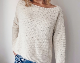 Crochet PATTERN-  The Farrow Sweater Pattern- Crochet Sweater Pattern