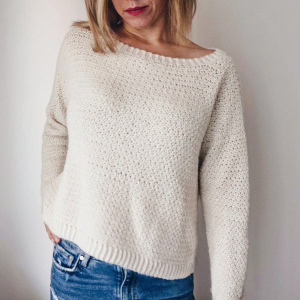 Crochet PATTERN-  The Farrow Sweater Pattern- Crochet Sweater Pattern