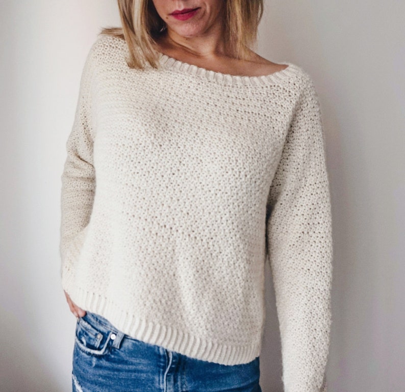 Crochet PATTERN The Farrow Sweater Pattern Crochet Sweater | Etsy