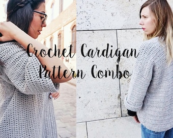 Crochet PATTERN Combo- The Cardigan Collection