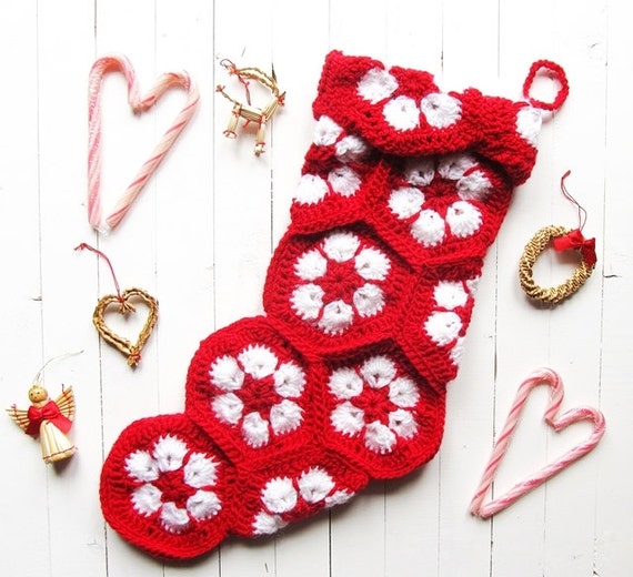 Crochet PATTERN -Christmas Crochet Stocking- Xmas Crochet