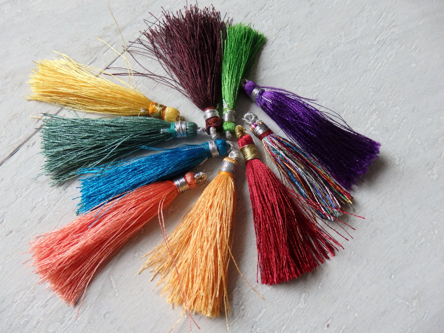 10 Indian silk tassels small silk mala tassels silk jewelry Etsy