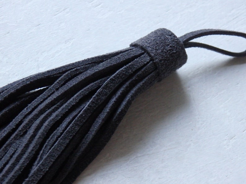 Suede tassel : SLATE GREY,(approx. 6.5"/ 16cm) image 2