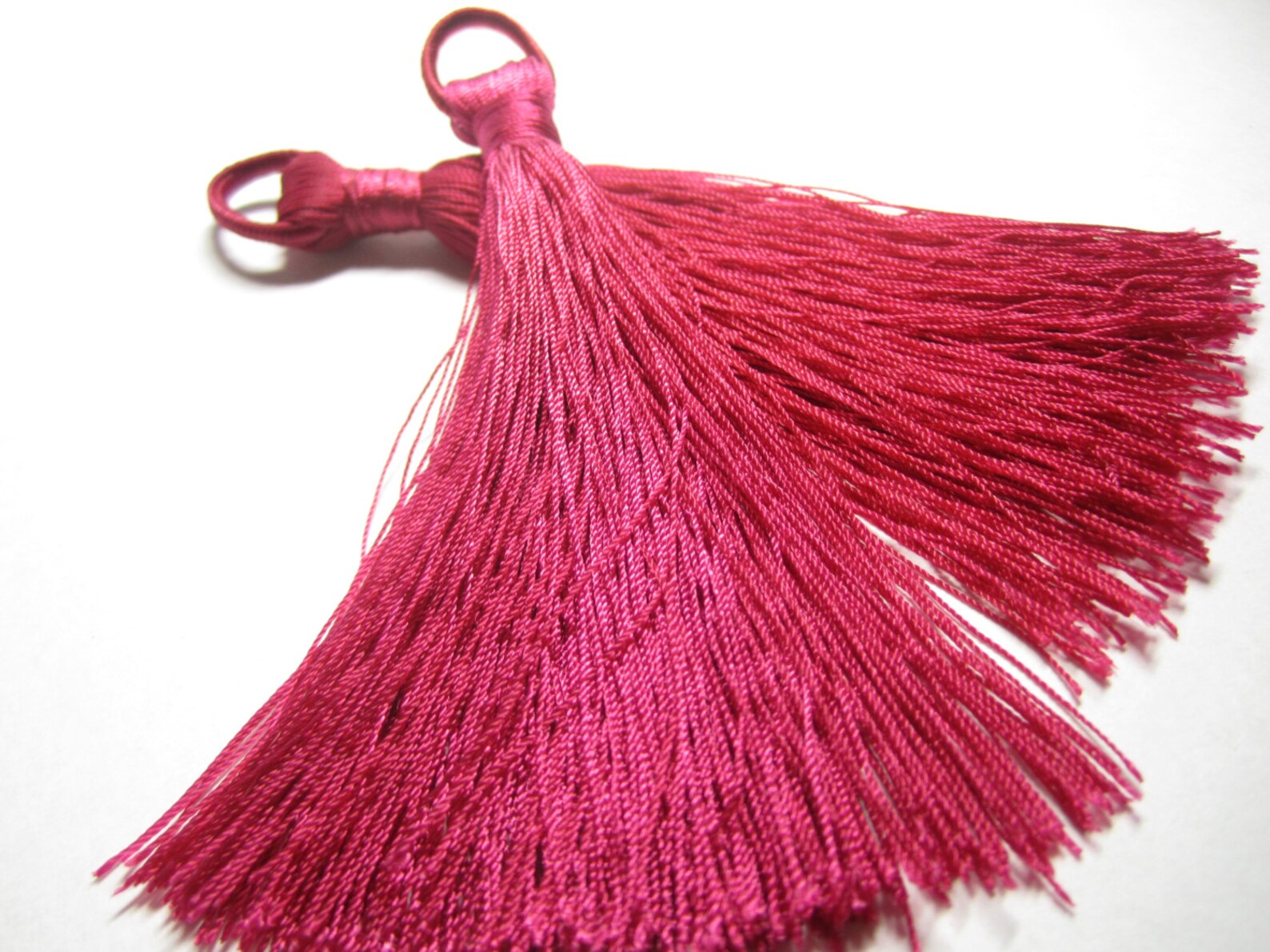 2 Dark Pink Tassels for Bags Jewelry Accessories Home Etsy