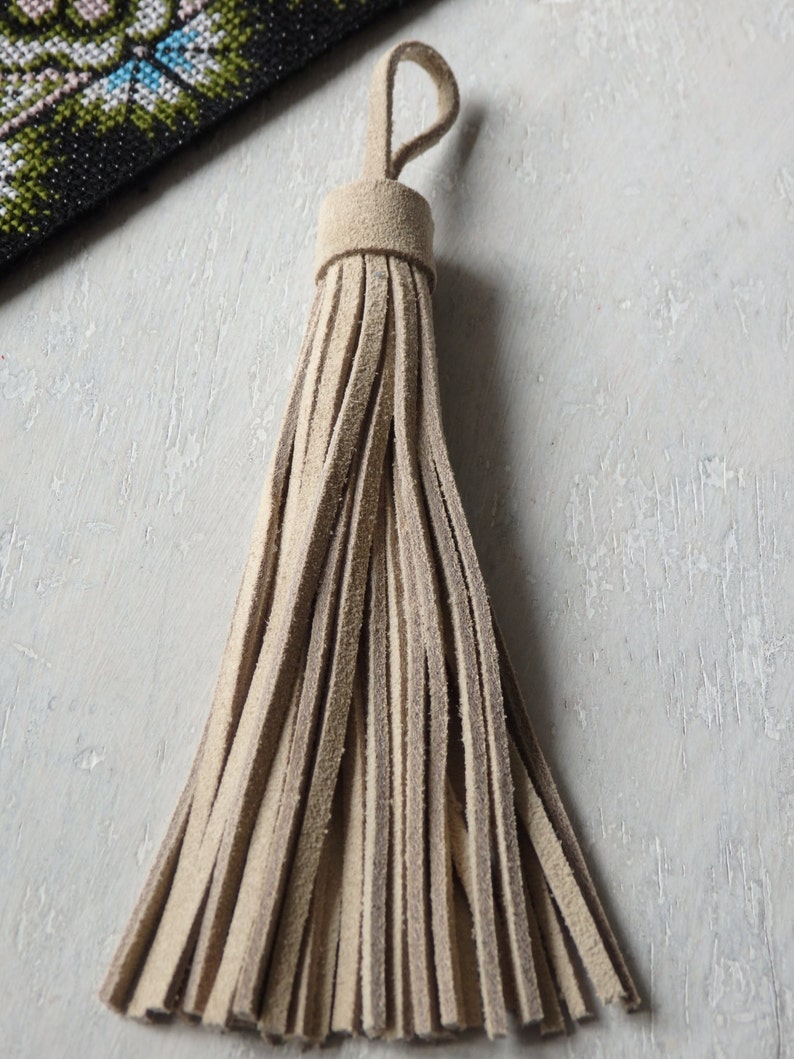 Large Suede Tassel ECRU Suede Tassel for Bags Jewelry Etsy