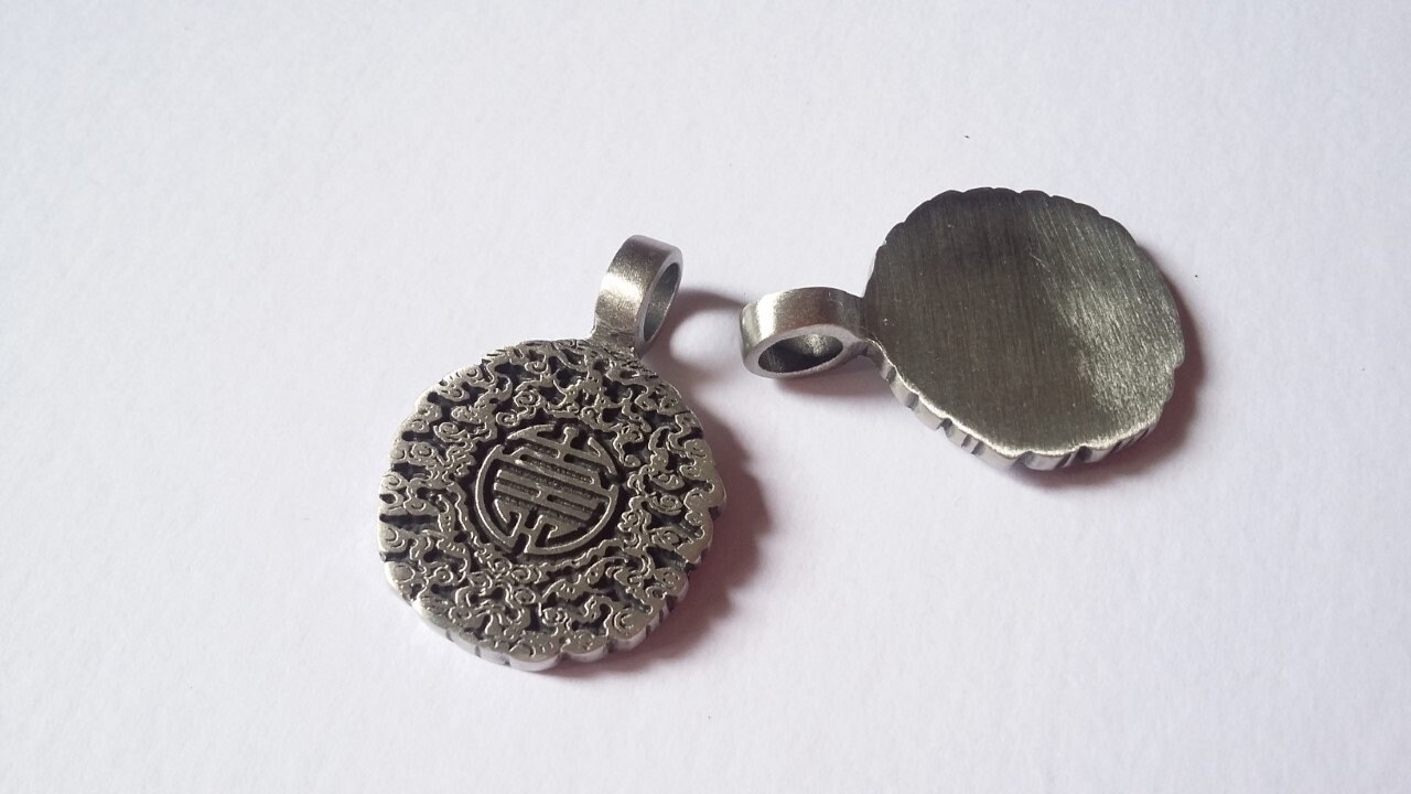 Pewter Longevity Pendant Chinese Longevity Symbol Protection - Etsy ...