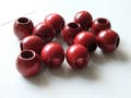 XL wood beads, TWELVE cs. Extra large red wood beads with wide hole, macrame, toggles, 20x18mm, earthy red wooden beads, 12 pcs. product logo