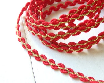 Red & Gold Japanese trim: rickrack trim from Japan (3 yds)