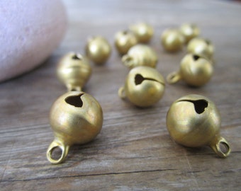 Silver Gold Bronze Metal Brass Jingle Bells Christmas Charm Loose Beads Gifts 