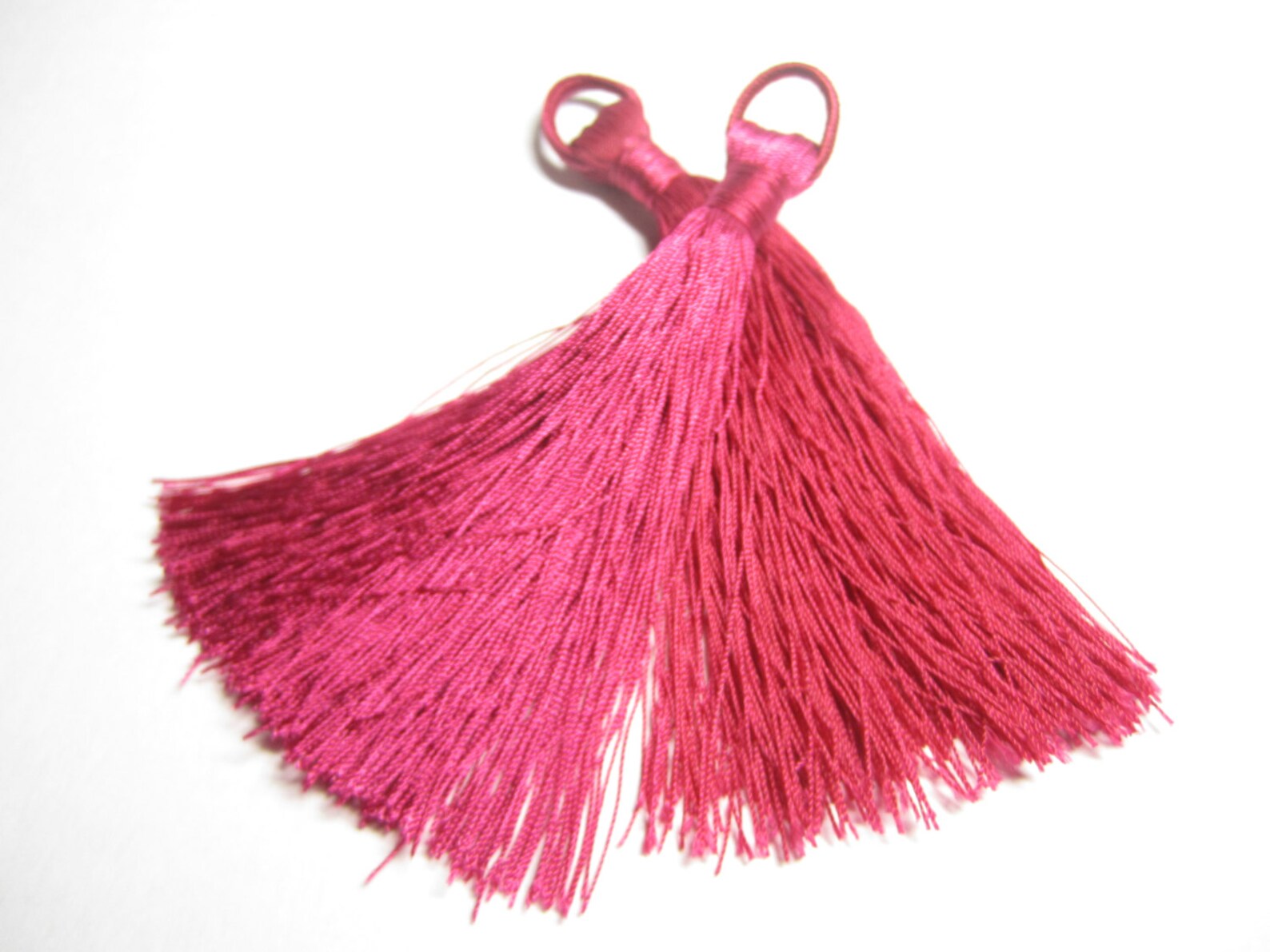 2 Dark Pink Tassels for Bags Jewelry Accessories Home Etsy