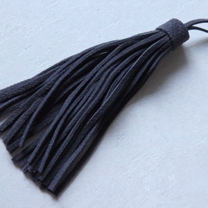 Suede tassel : SLATE GREY,(approx. 6.5"/ 16cm) image 4
