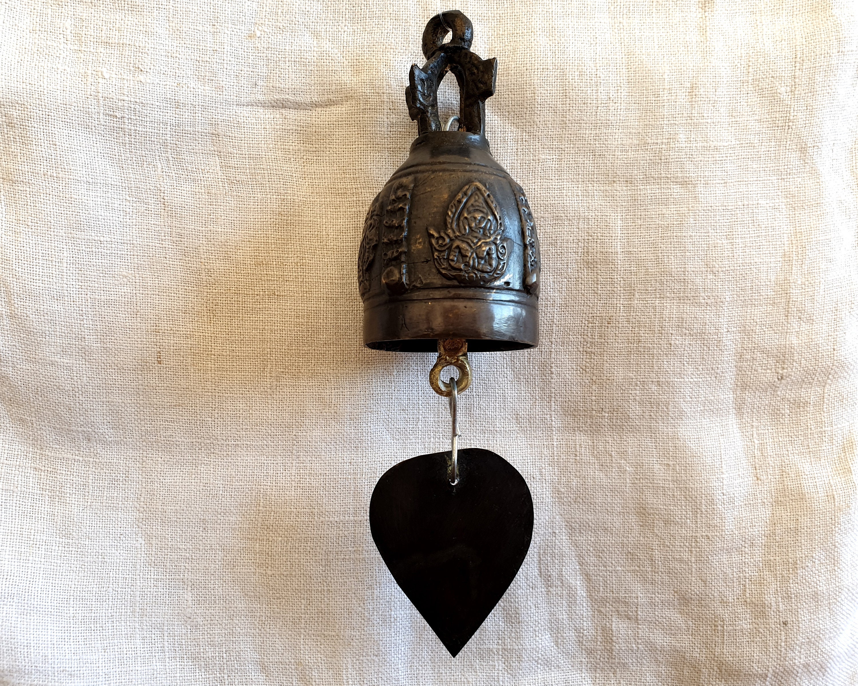 Campana Di Drago Feng Shui - Decorazione Bronzo Antico Per Fortuna E Meditazione - Foto 12