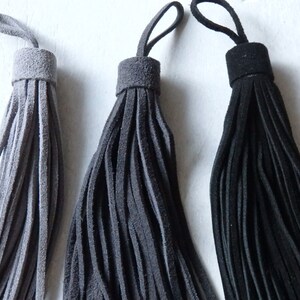 Suede tassel : SLATE GREY,(approx. 6.5"/ 16cm) image 5