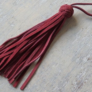 Suede tassel with Chinese knot, soft MULBERRY suede tassel for jewelry, bag tassel, accessories