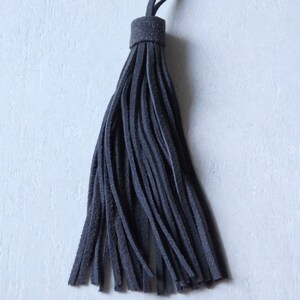 Suede tassel : SLATE GREY,(approx. 6.5"/ 16cm) image 3