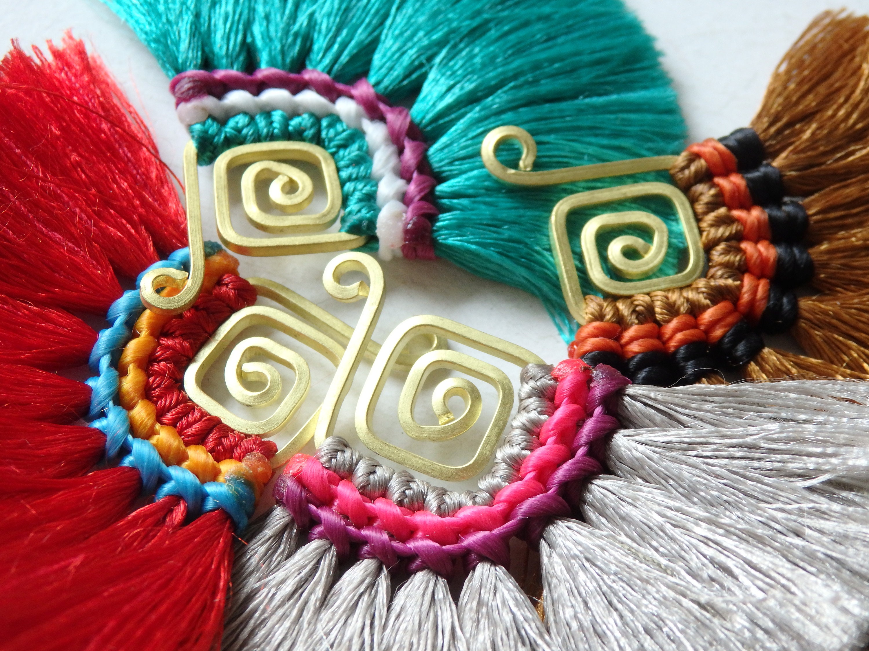 ONE Silk Tassel on Brass for Pendants Statement Earrings Etsy Hong Kong