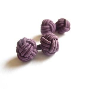 Chinese Knot Cuff Links: Plum Purple