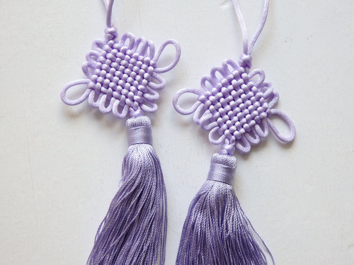 Chinese Infinity Knot Tassels LILAC One Pair Lucky Knot - Etsy