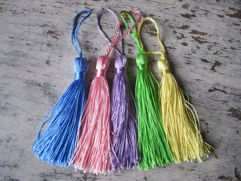 accessories set of 5 jewelry 5 Silky tassels for malas home decor Summer Palette