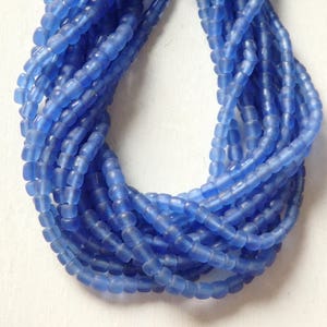Handmade glass beads from Indonesia, LAVENDER BLUE, 25" strand, 4-6mm, ethnic Indonesian glass beads, hand made beads from Java