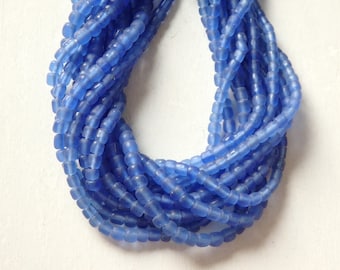 Handmade Javanese Glass Beads: Lavender Blue, (4-6mm), 24-inch strand