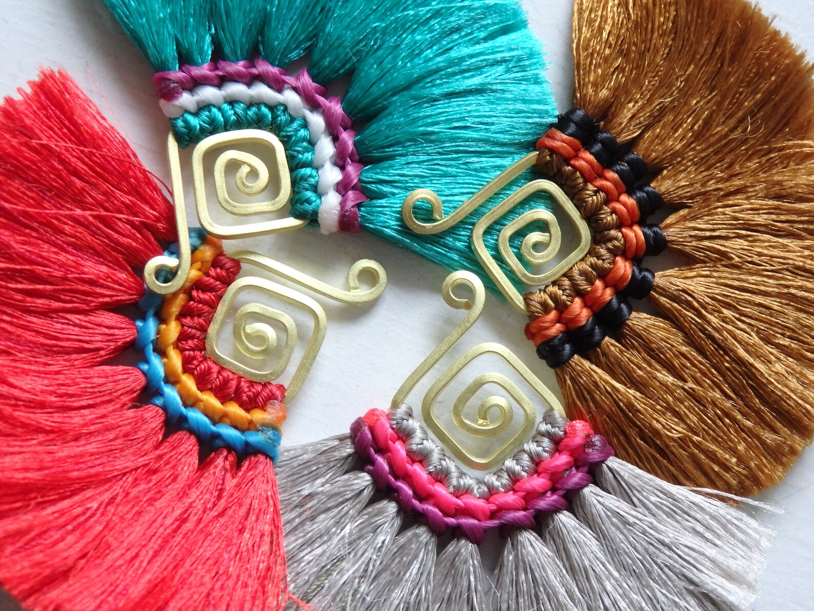 ONE Silk Tassel on Brass for Pendants Statement Earrings Etsy Hong Kong