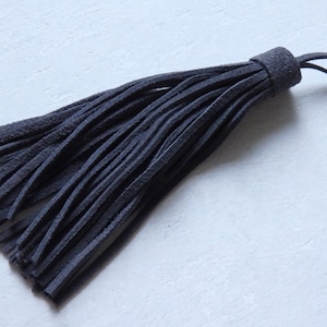 Suede tassel : SLATE GREY,(approx. 6.5"/ 16cm) image 1