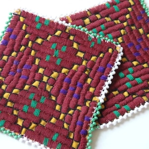 Vintage Afghan applique, handmade beaded Kutchi patch from Afghanistan, for clothing, accessories, 3.5&quot; / 90mm, ONE pc.