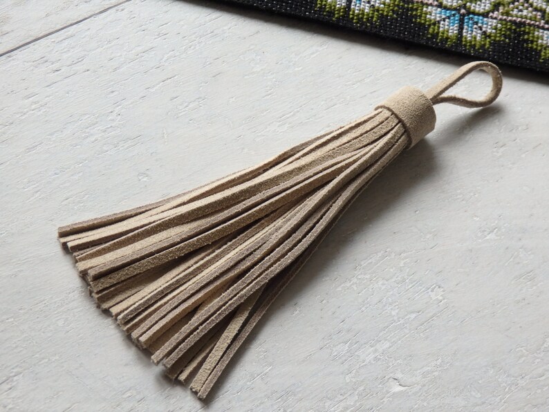Large Suede Tassel ECRU Suede Tassel for Bags Jewelry Etsy