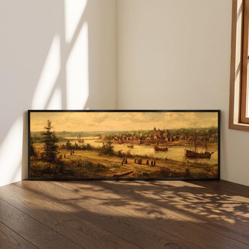 Toile représentant la colonie de Jamestown en 1607, art mural inspiré ...